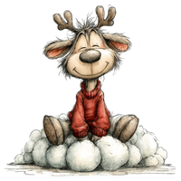 5 Crazy Ladies Stickers - Christmas Reindeer
