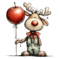 5 Crazy Ladies Stickers - Christmas Reindeer