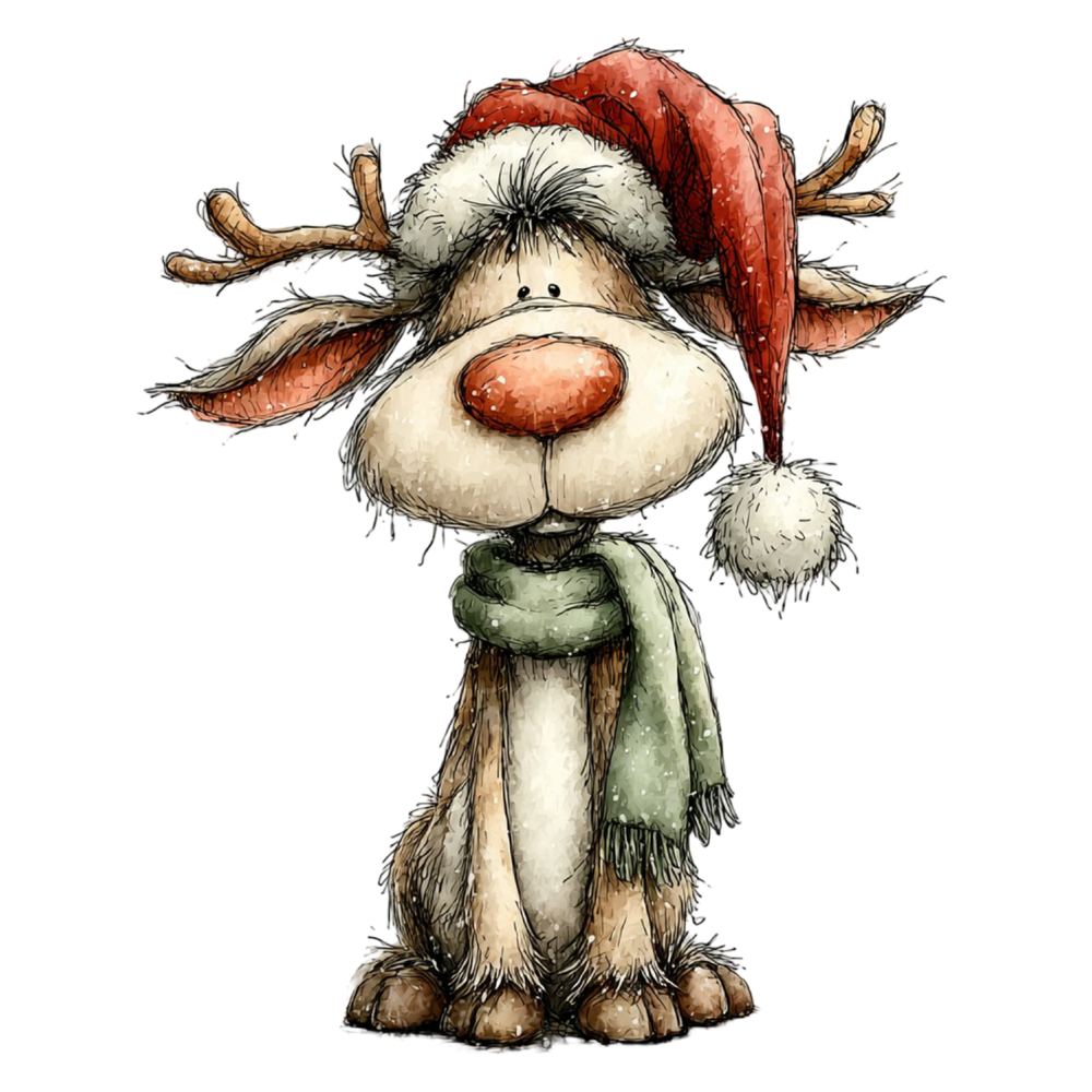 5 Crazy Ladies Stickers - Christmas Reindeer