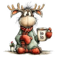 5 Crazy Ladies Stickers - Christmas Reindeer