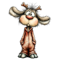 5 Crazy Ladies Stickers - Christmas Reindeer