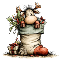 5 Crazy Ladies Stickers - Christmas Reindeer
