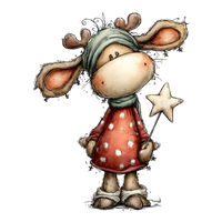 5 Crazy Ladies Stickers - Christmas Reindeer
