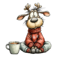 5 Crazy Ladies Stickers - Christmas Reindeer
