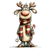5 Crazy Ladies Stickers - Christmas Reindeer
