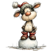 5 Crazy Ladies Stickers - Christmas Reindeer
