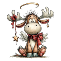 5 Crazy Ladies Stickers - Christmas Reindeer
