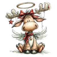 5 Crazy Ladies Stickers - Christmas Reindeer