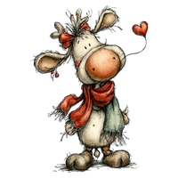 5 Crazy Ladies Stickers - Christmas Reindeer
