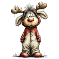 5 Crazy Ladies Stickers - Christmas Reindeer
