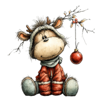 5 Crazy Ladies Stickers - Christmas Reindeer
