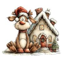 5 Crazy Ladies Stickers - Christmas Reindeer
