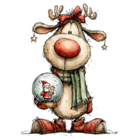 5 Crazy Ladies Stickers - Christmas Reindeer
