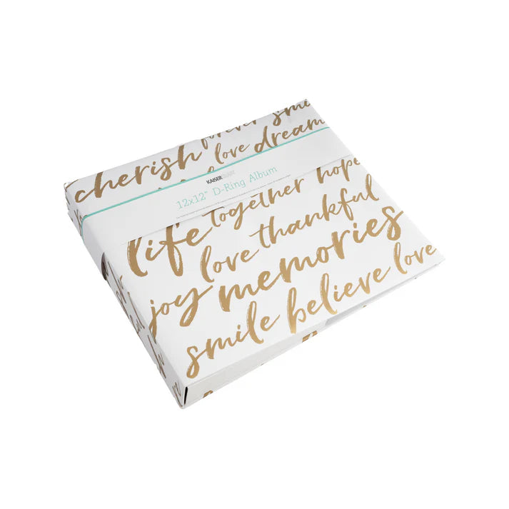 Kaisercraft Printed D Ring Album - Metallic Words