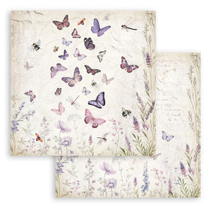 Stamperia Patterned Double Face Sheet - Lavender - Butterflies