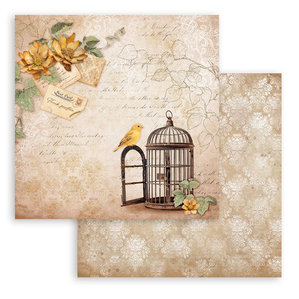 Stamperia Patterned Double Face Sheet - Golden Harmony - Cage