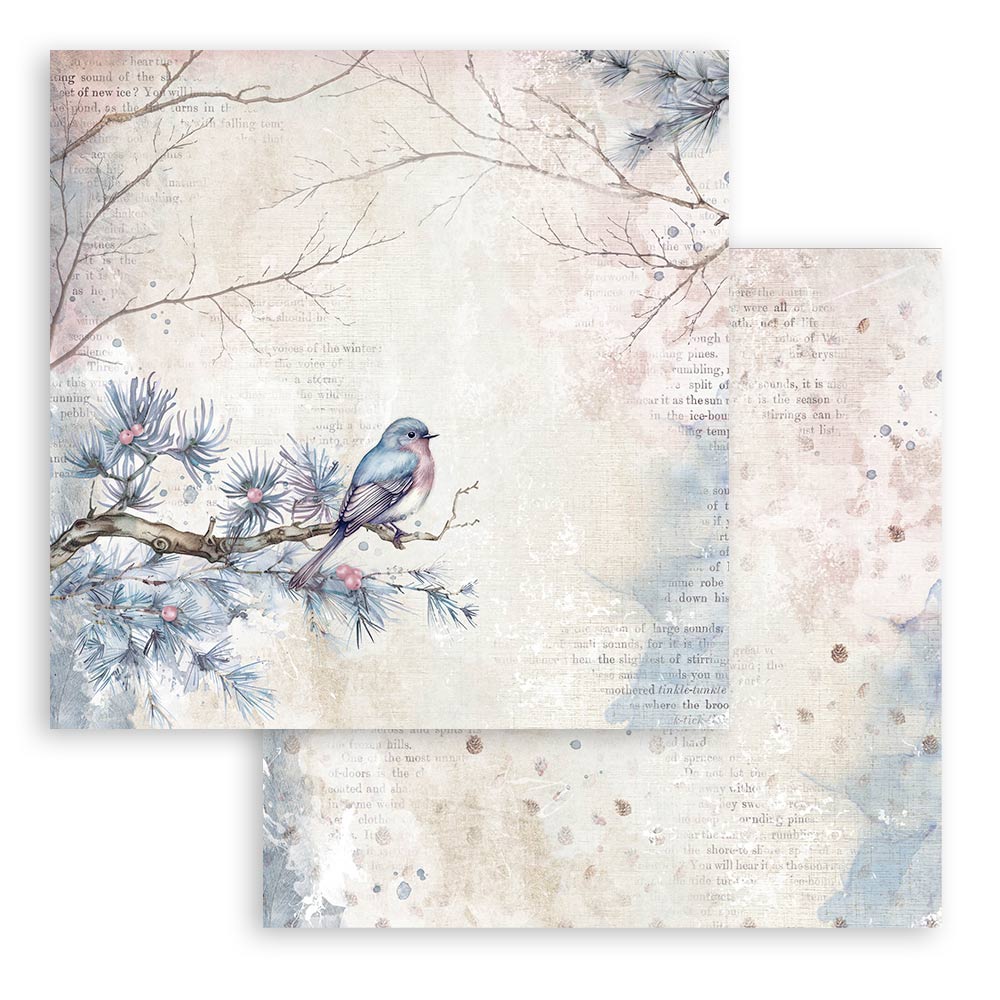 Stamperia Patterned Double Face Sheet - Dewdrops - Bird