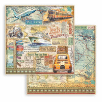 Stamperia Patterned Double Face Sheet - Art of Travelling - Car