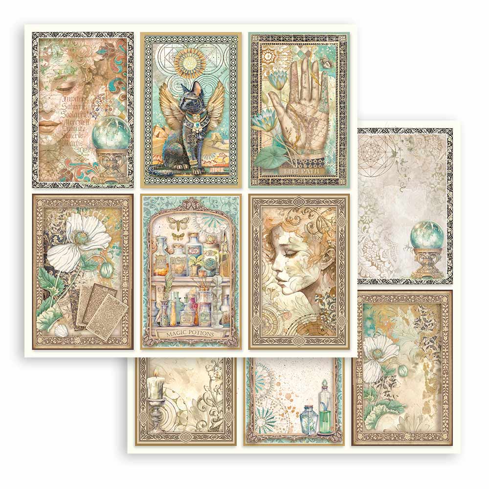 Stamperia Patterned Double Face Sheet - Fortune - 6 Tags