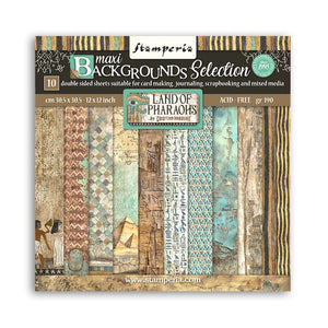 Stamperia Scrapbooking Pad 10 Sheets 12" x 12" Maxi Background Selection - Fortune - Land of the Pharaohs