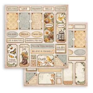 Stamperia Scrapbooking Pad 10 Sheets 12" x 12" - Golden Harmony