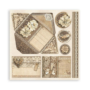 Stamperia Scrapbooking Pad 10 Sheets 12" x 12" - Old Lace