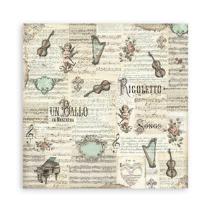 Stamperia Scrapbooking Pad 10 Sheets 12" x 12" - Music