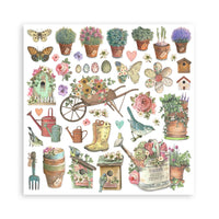 Stamperia Scrapbooking Small Pad 10 sheets cm 20.3X20.3 (8"X8") - Garden
