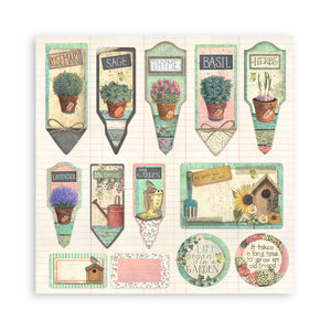 Stamperia Scrapbooking Small Pad 10 sheets cm 20.3X20.3 (8"X8") - Garden