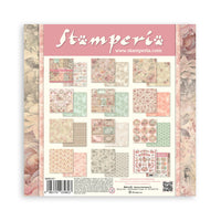 Stamperia Scrapbooking Small Pad 10 Sheets 8" x 8" - Shabby Rose
