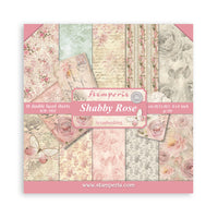 Stamperia Scrapbooking Small Pad 10 Sheets 8" x 8" - Shabby Rose