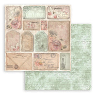 Stamperia Scrapbooking Small Pad 10 Sheets 8" x 8" - Shabby Rose