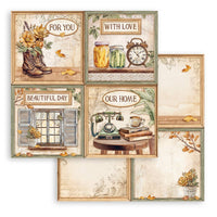 Stamperia Scrapbooking Small Pad 10 Sheets 8" x 8" - Golden Harmony
