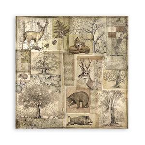 Stamperia Scrapbooking Pad 22 Sheets 12" x 12" Single Face - Forest