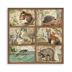 Stamperia Scrapbooking Pad 22 Sheets 12" x 12" Single Face - Forest