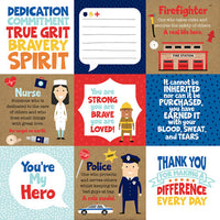 Echo Park 12" x 12" Patterned Paper - First Responder - 4x4 Journaling Cards
