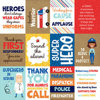 Echo Park 12" x 12" Patterned Paper - First Responder - 3x4 Journaling Cards
