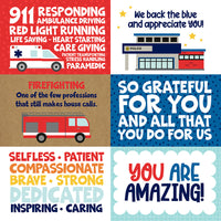 Echo Park 12" x 12" Patterned Paper - First Responder - 6x4 Journaling Cards
