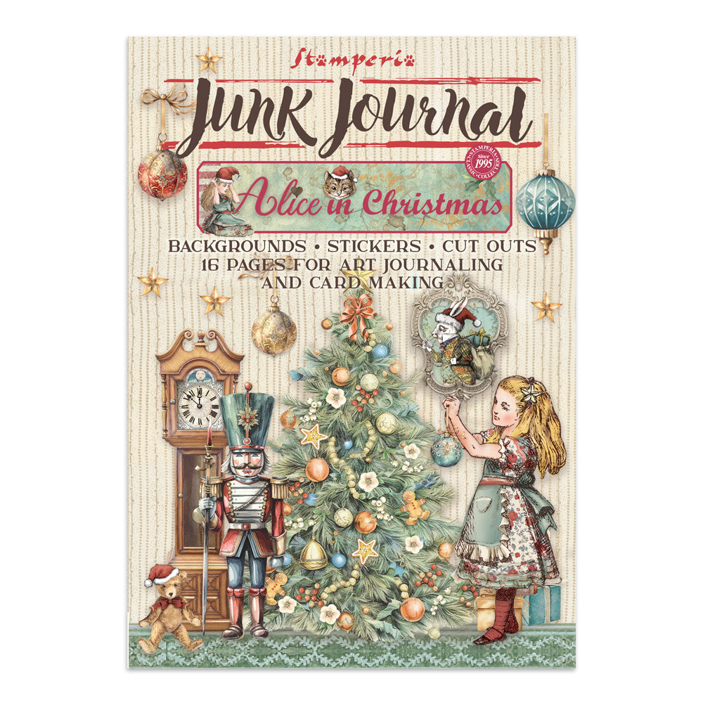 Stamperia Junk journal stickers, cut-outs, backgrounds - Alice in Christmas