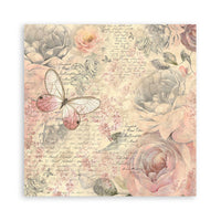 Stamperia Pack 4 Sheets Fabric 30x30cm - Shabby Rose
