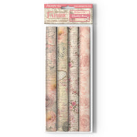 Stamperia Pack 4 Sheets Fabric 30x30cm - Shabby Rose
