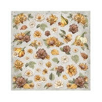 Stamperia Pack 4 Sheets Fabric 30x30cm - Golden Harmony
