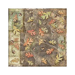 Stamperia Pack 4 Sheets Fabric 30x30cm - Forest