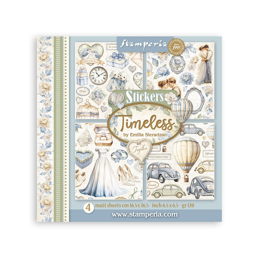 Stamperia Stickers 165x165mm 4 sheets - Timeless