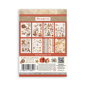 Stamperia Washi Pad 8 Sheets A5 - Gear Up for Christmas