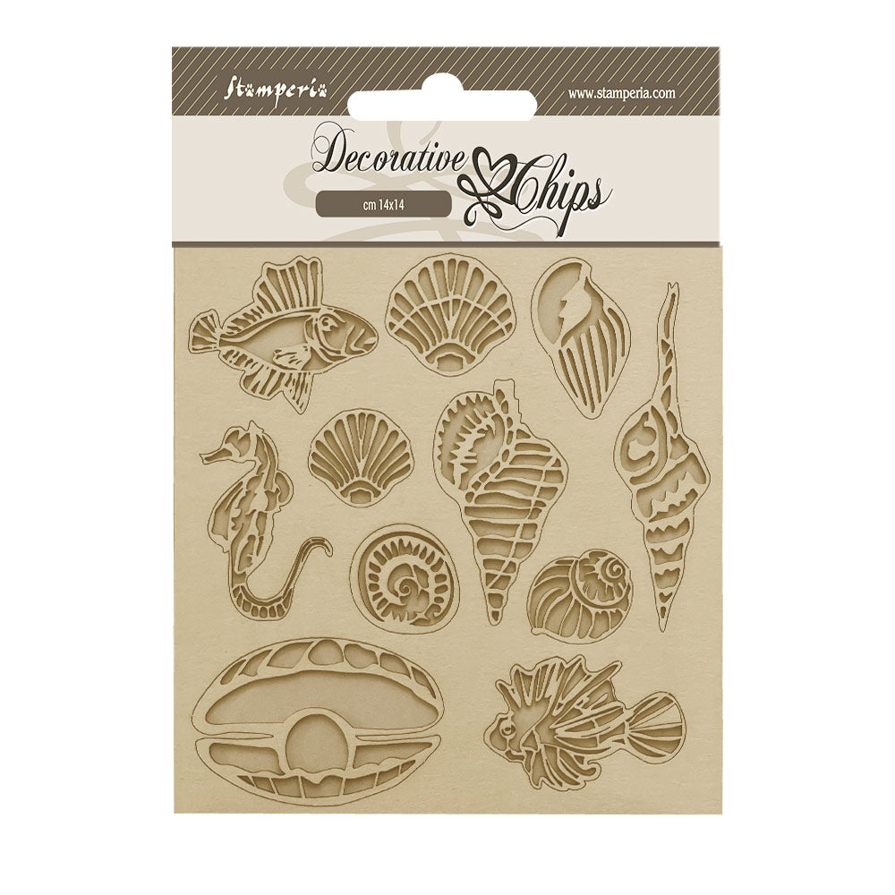 Stamperia Chips - Songs of the Sea: Shells and Fish
