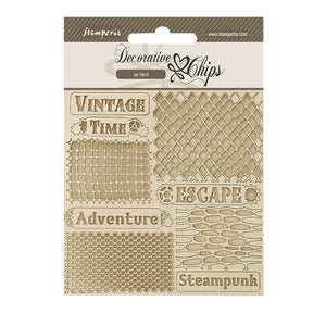 Stamperia Decorative chips cm 14x14 - Voyages Fantastiques nets