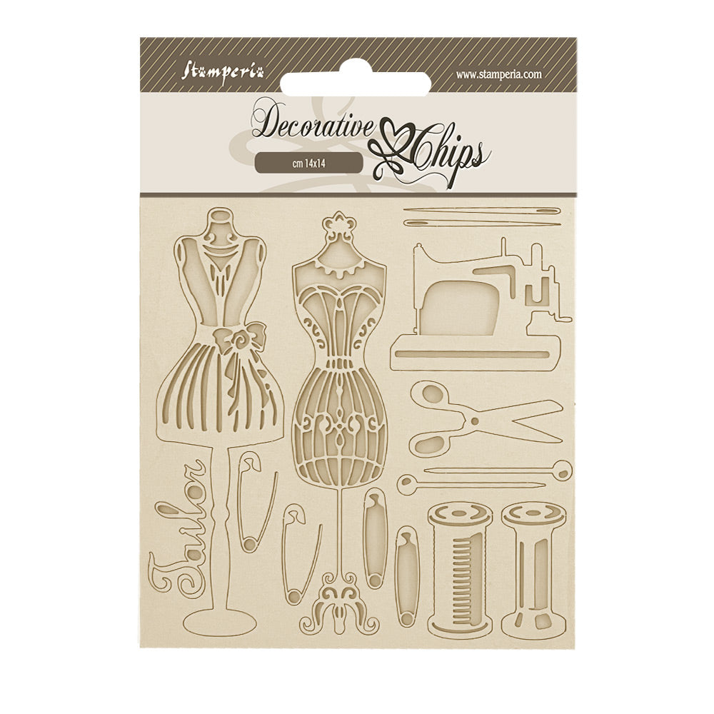 Stamperia Decorative Chips Cm 14X14 - Brocante Antiques Mannequin