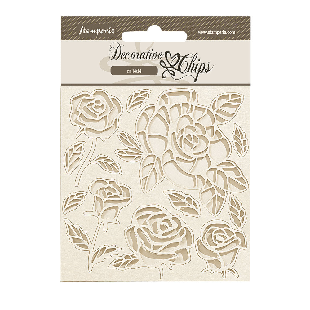 Stamperia Decorative Chips 14x14cm - Shabby Rose - Roses Pattern