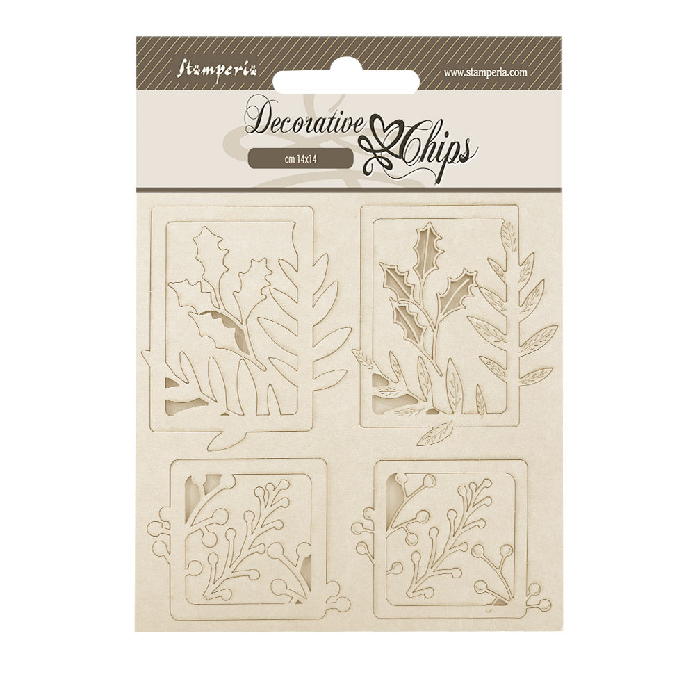 Stamperia Decorative Chips cm 14 x 14 - Gear Up for Christmas - 4 Squares